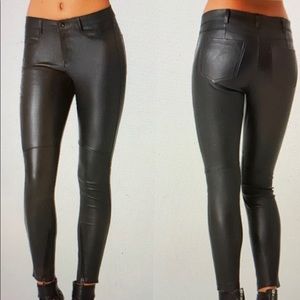 Bebe Leather Zip Pants